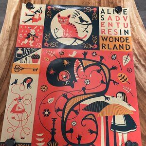Alice In Wonderland Surreal Graphic Illustration Poster Lewis Carroll